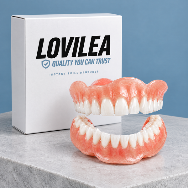 Instant Smile Dentures – Upper & Lower Clip-On Teeth in Hollywood White