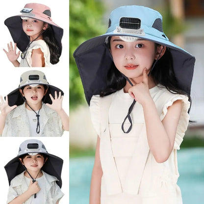 Kids' Adjustable Cooling Fan Hat