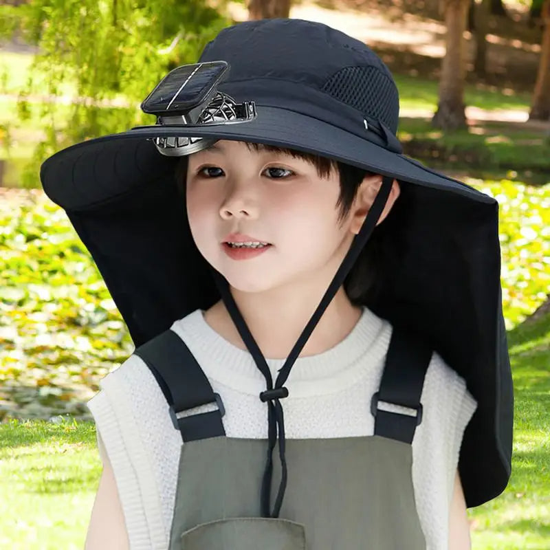 Kids' Adjustable Cooling Fan Hat