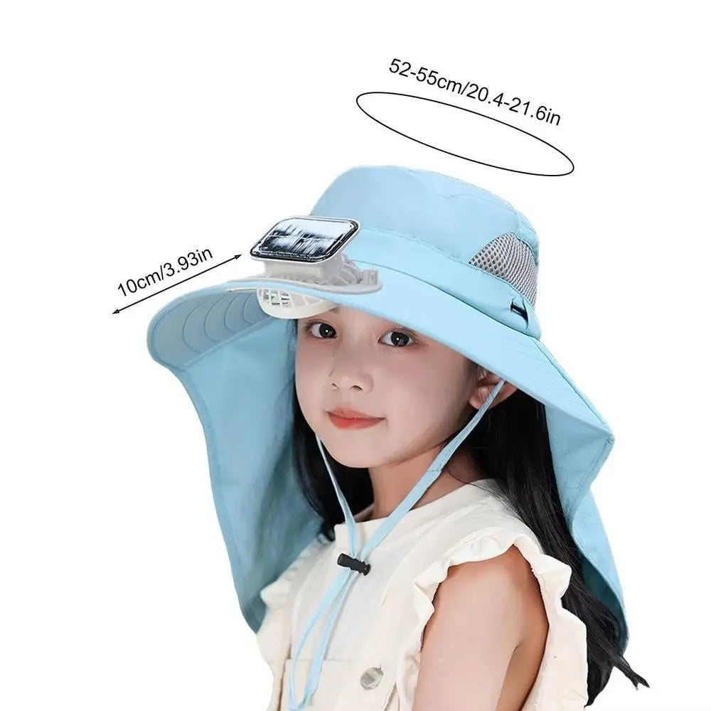 Kids' Adjustable Cooling Fan Hat