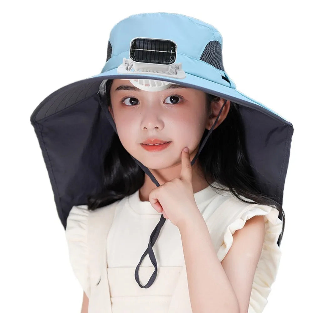 Kids' Adjustable Cooling Fan Hat