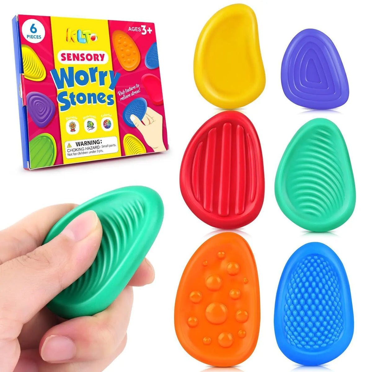 6-Piece Silicone Sensory Stone Set