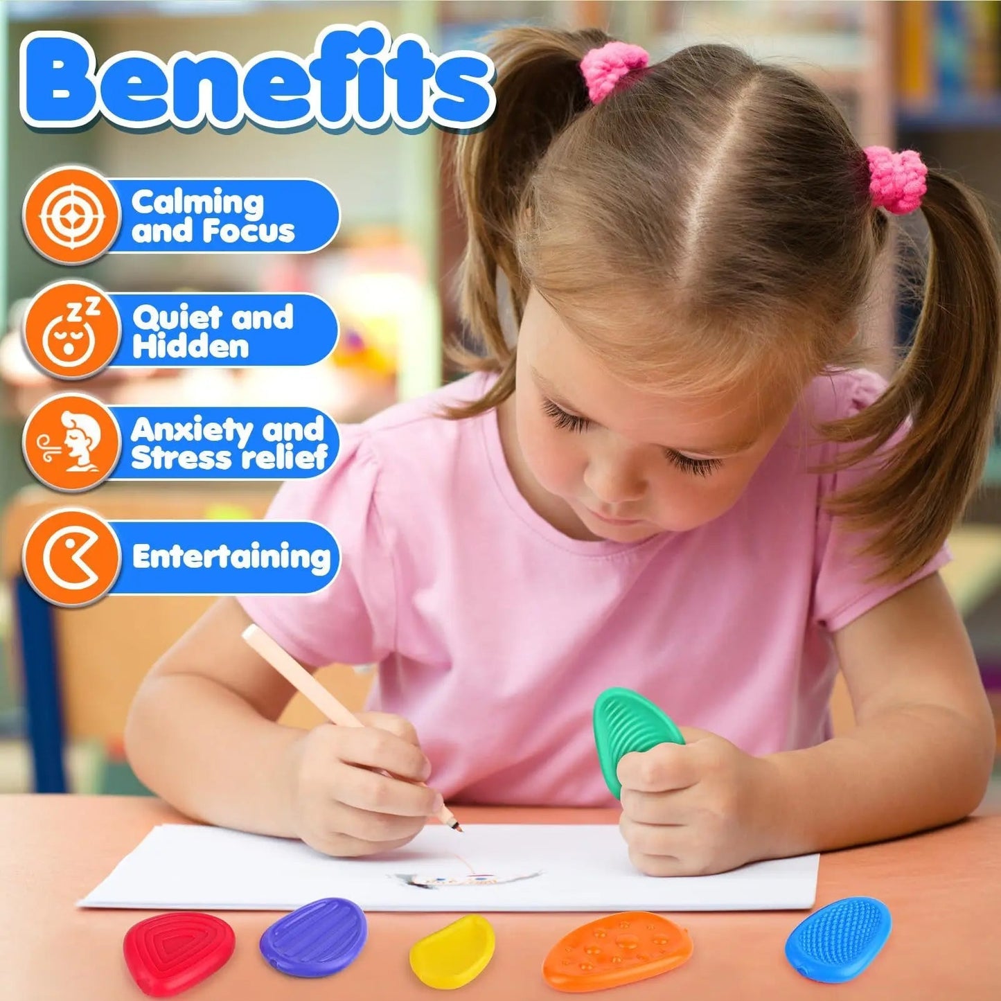 6-Piece Silicone Sensory Stone Set
