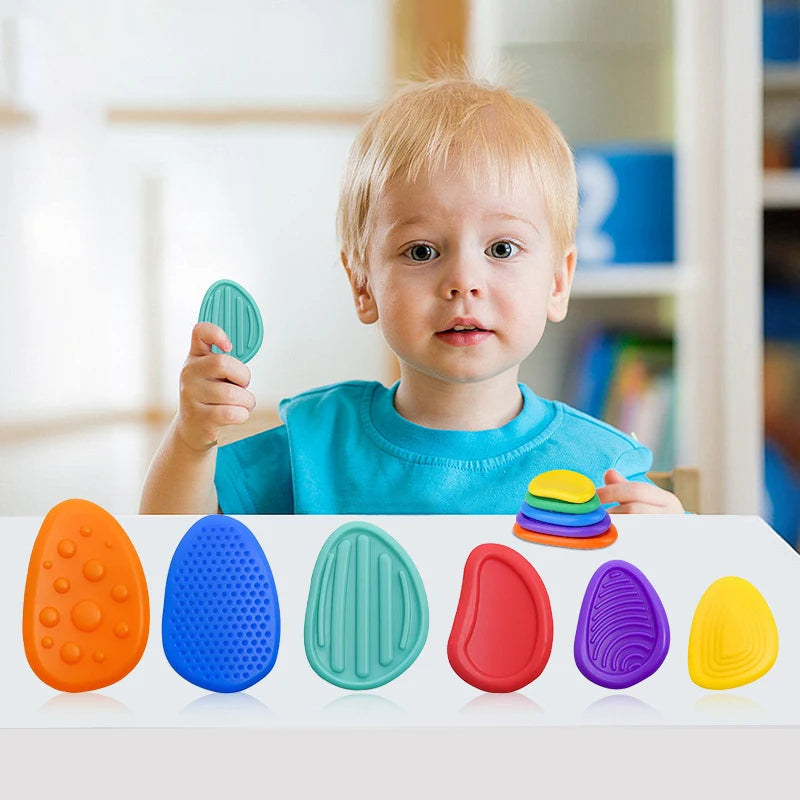 6-Piece Silicone Sensory Stone Set