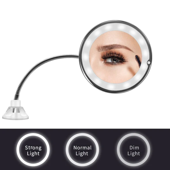 LED 10x Magnifying Flexible Mirror