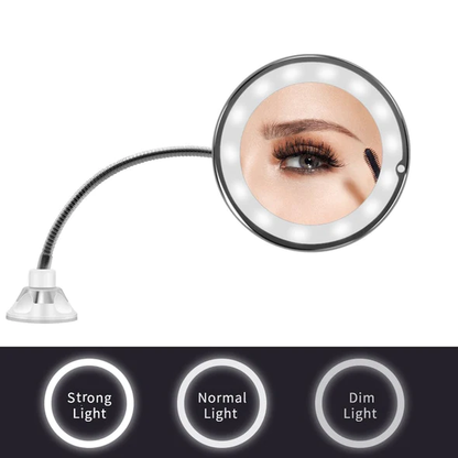 LED 10x Magnifying Flexible Mirror