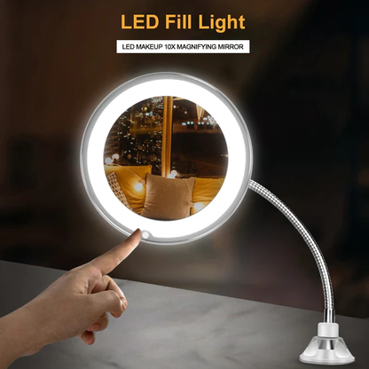 LED 10x Magnifying Flexible Mirror