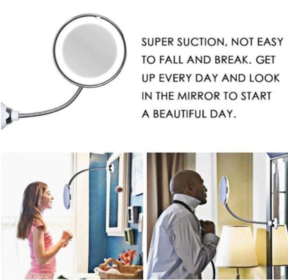 LED 10x Magnifying Flexible Mirror