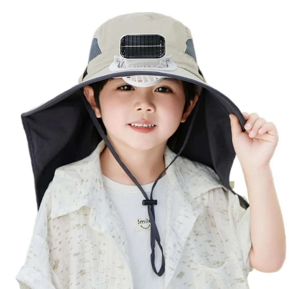 Kids' Adjustable Cooling Fan Hat