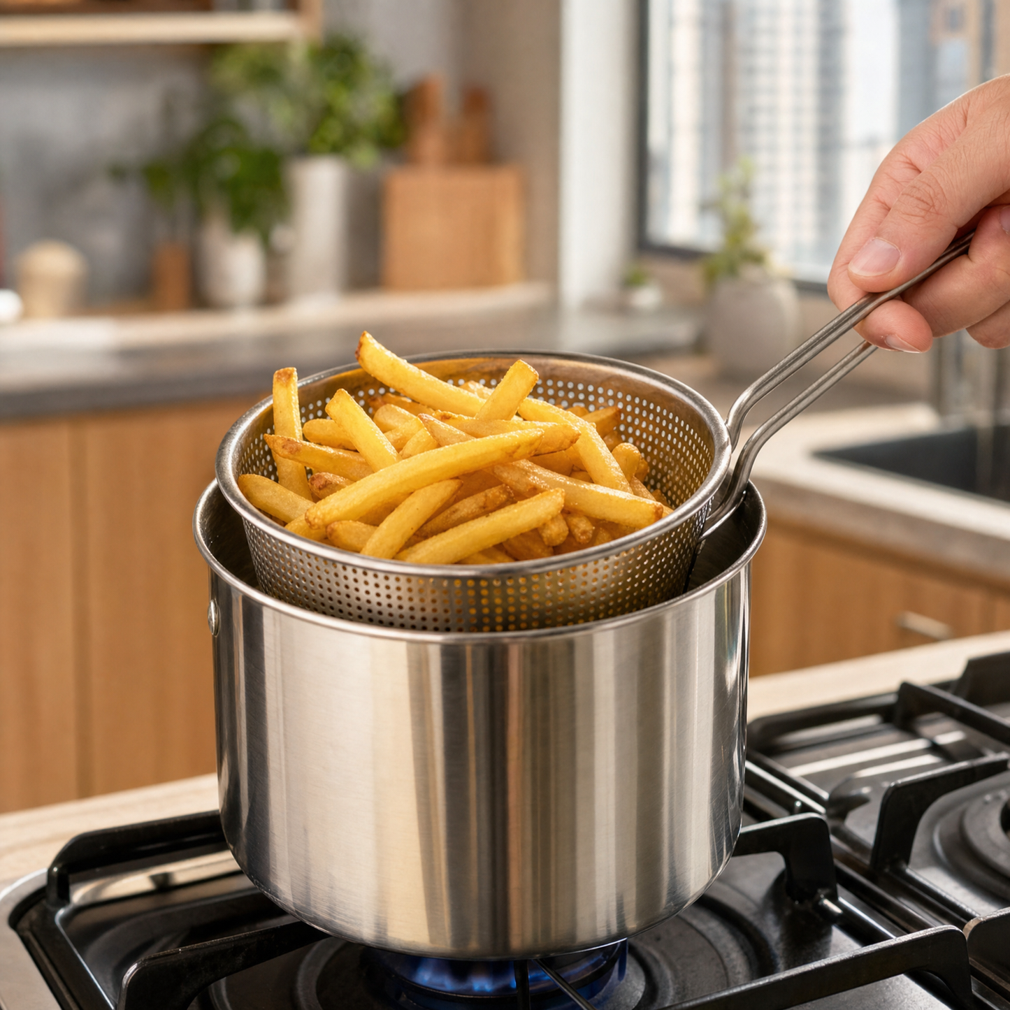 1200ml Deep Fryer Pot with Strainer