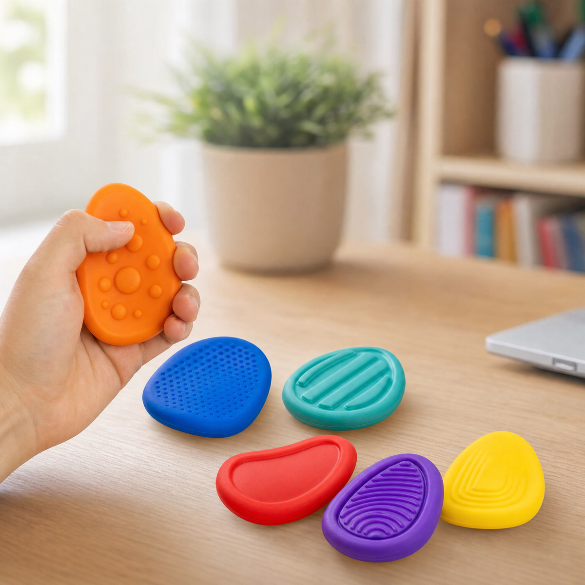 6-Piece Silicone Sensory Stone Set