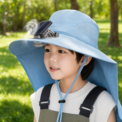 Kids' Adjustable Cooling Fan Hat