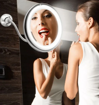 LED 10x Magnifying Flexible Mirror