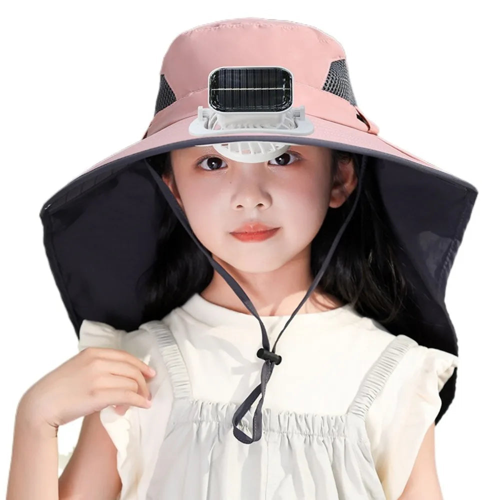 Kids' Adjustable Cooling Fan Hat